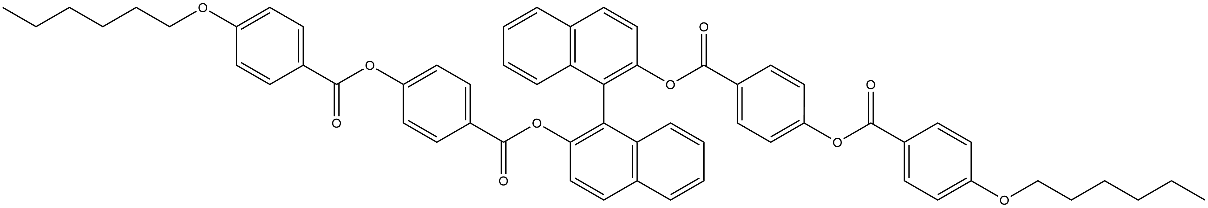 Benzoic acid, 4-[[4-(hexyloxy)benzoyl]oxy]-, 1,1'-[1,1'-binaphthalene]-2,2'-diyl ester 结构式