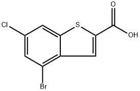 4-溴-6-氯苯并噻吩-2-甲酸 结构式