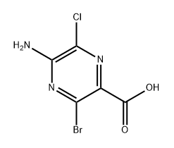 5-氨基-3-溴-6-氯吡嗪-2-羧酸 结构式