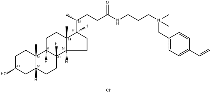 4-乙烯基N-[3-[(3Α,5Β)-3-羟基-24-氧代胆烷-24-基]氨基]丙基]-N,N-二甲基苯甲胺氯化物(1:1) 结构式