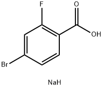 4-溴-2-氟苯甲酸钠 结构式
