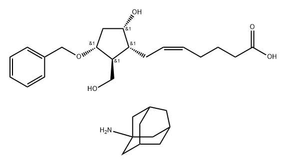 (Z)-7-((1 R,2S,3R,5S)-3-(胫甲基)-5-轻基-2-(苯甲氧基)环戊基)庚-5-烯酸1-金刚烧胺盐 结构式