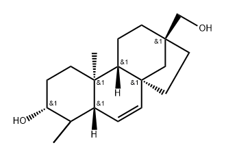 17-Nor-8β,13β-kaur-6-ene-13-methanol, 3α-hydroxy- (8CI) 结构式