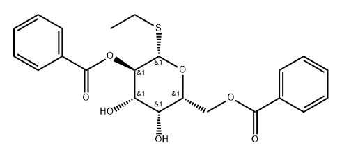 乙基-2, 6-二-氧-苯甲酰基-Β-D-硫代吡喃半乳糖苷 结构式