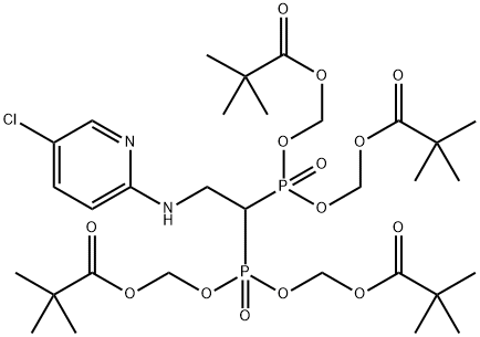 Propanoic acid, 2,2-dimethyl-, 1,1′,1′′,1′′′-[[2-[(5-chloro-2-pyridinyl)amino]et… 结构式