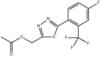 1,3,4-Thiadiazole-2-methanol, 5-[4-fluoro-2-(trifluoromethyl)phenyl]-, 2-acetate 结构式