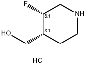 ((3S,4R)-3-氟哌啶-4-基)甲醇盐酸盐 结构式