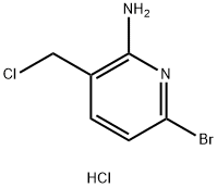 6-溴-3-(氯甲基)吡啶-2-胺盐酸盐 结构式