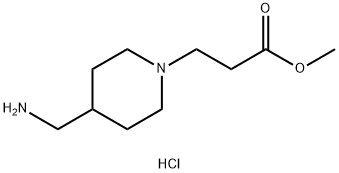 methyl 3-[4-(aminomethyl)piperidin-1-yl]propanoate dihydrochloride 结构式