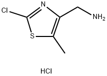 (2-Chloro-5-methylthiazol-4-yl)methanamine hydrochloride 结构式