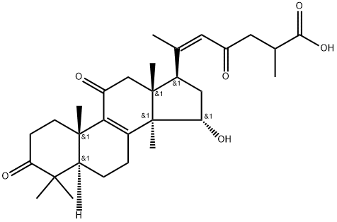 Lanosta-8,20(22)-dien-26-oic acid, 15-hydroxy-3,11,23-trioxo-, (15α,20Z)- 结构式