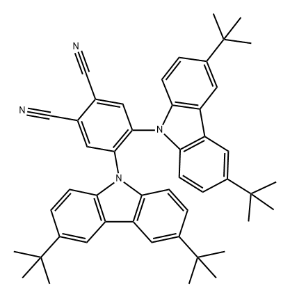 4,5-bis(3,6-di-tert-butyl-9H-carbazol-9-yl)phthalonitrile 结构式