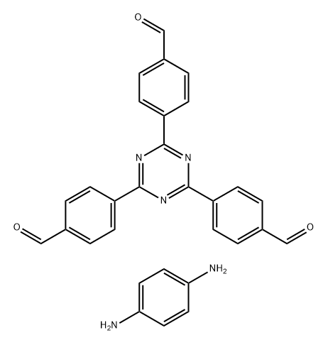 Benzaldehyde, 4,4',4''-(1,3,5-triazine-2,4,6-triyl)tris-, polymer with 1,4-benzenediamine 结构式