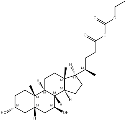 Cholan-24-oic acid, 3,7-dihydroxy-, anhydride with ethyl hydrogen carbonate, (3α,5β,7β)- 结构式