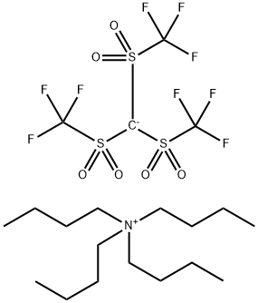 Tetra-n-butyl ammonium tris(trifluoromethyl sulfonyl) methide 结构式