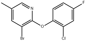 3-Bromo-2-(2-chloro-4-fluorophenoxy)-5-methylpyridine 结构式