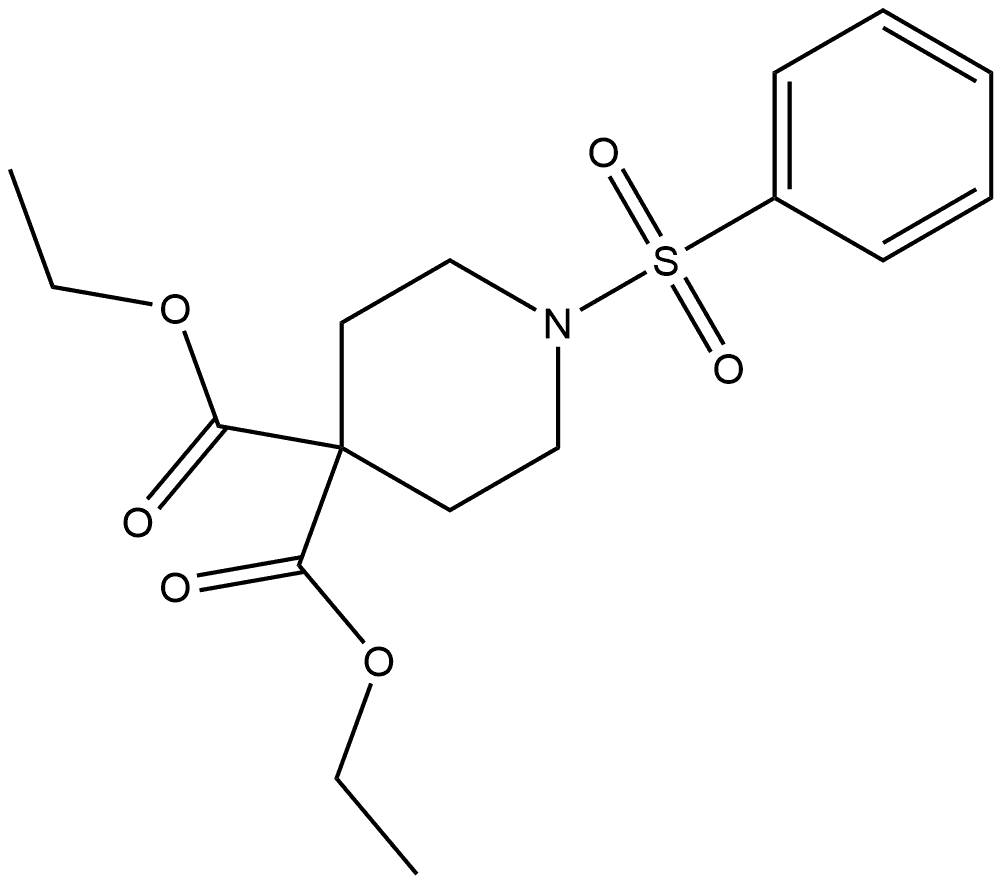 4,4-Piperidinedicarboxylic acid, 1-(phenylsulfonyl)-, 4,4-diethyl ester 结构式