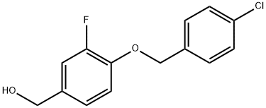 (4-((4-chlorobenzyl)oxy)-3-fluorophenyl)methanol 结构式