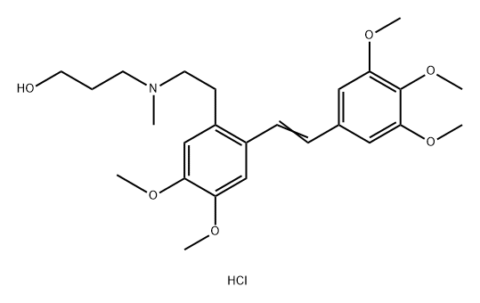 (E)-3-((4,5-Dimethoxy-2-(3,4,5-trimethoxystyryl)phenethyl)(methyl)amino)propan-1-ol hydrochloride 结构式