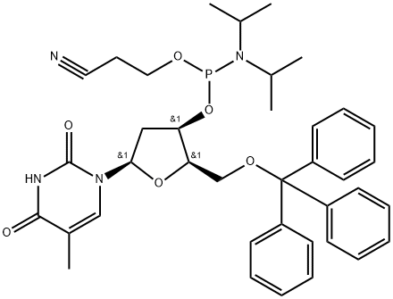 5'-O-Tritylthymidine 3'-CE phosphoramidite 结构式