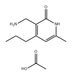 3-(氨甲基)-6-甲基-4-丙基吡啶-2(1H)-酮 乙酸 结构式