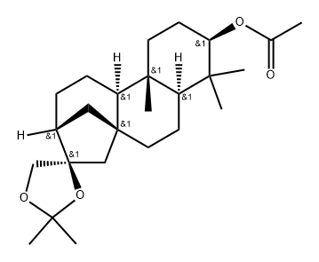 Kaurane-3α,16,17-triol, cyclic 16,17-acetal with acetone, acetate, (-)- (8CI) 结构式