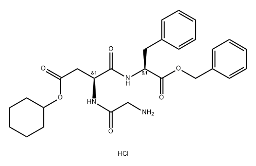 L-Phenylalanine, glycyl-L-a-aspartyl-, 2-cyclohexyl 3-(phenylmethyl) ester, monohydrochloride 结构式