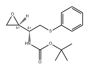 (2S,3R)-N-BOC-3-AMINO)-1,2-EPOXY-4-(PHENYLTHIOBUTANE) 结构式