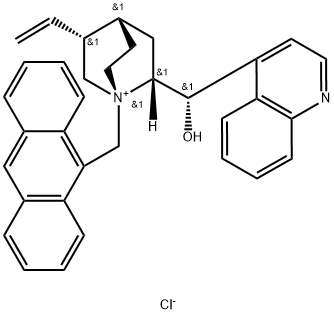 (9S)-1-(9-蒽基甲基)-9-羟基氯化奎宁 结构式