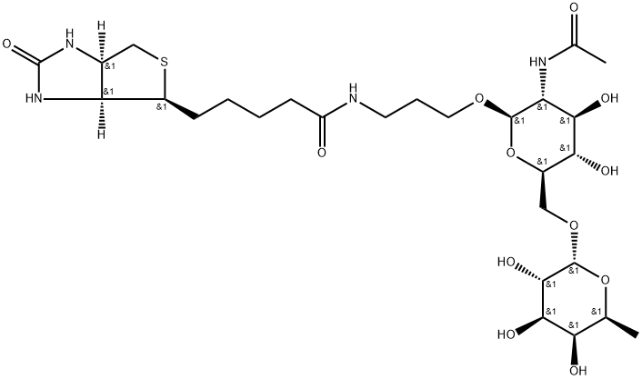 Fuc alpha(1-6)GlcNAc-beta-propylamido-biotin 结构式