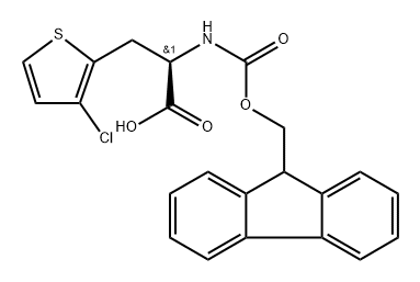 Fmoc-3-(3-chlorothiophen-2-yl)-D-alanine 结构式