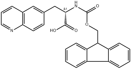 (S)-2-((((9H-芴-9-基)甲氧基)羰基)氨基)-3-(喹啉-6-基)丙酸 结构式