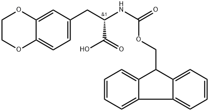 1,4-Benzodioxin-6-propanoic acid, α-[[(9H-fluoren-9-ylmethoxy)carbonyl]amino]-2,3-dihydro-, (αS)- 结构式