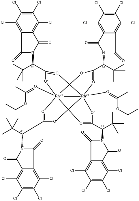 Tetrakis[N-tetrachlorophthaloyl-(R)-tert-leucinato]dirhodium Bis(ethyl Acetate) Adduct 结构式