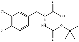 N-Boc-4-bromo-3-chloro-D-phenylalanine 结构式