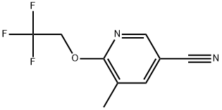 5-Methyl-6-(2,2,2-trifluoroethoxy)-3-pyridinecarbonitrile 结构式