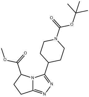 Methyl 3-[1-[(1,1-dimethylethoxy)carbonyl]-4-piperidinyl]-6,7-dihydro-5H-pyrrolo[2,1-c]-1,2,4-triazole-5-carboxylate 结构式