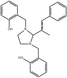 2-(α-Methylstyryl)-1,3-bis(2-hydroxybenzyl)imidazolidine 结构式