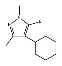 5-bromo-4-cyclohexyl-1,3-dimethyl-pyrazole 结构式