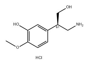 Benzeneethanol, β-(aminomethyl)-3-hydroxy-4-methoxy-, hydrochloride (1:1), (βR)- 结构式