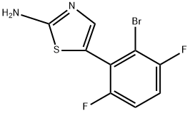 5-(2-bromo-3,6-difluorophenyl)thiazol-2-amine 结构式