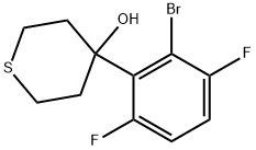 4-(2-Bromo-3,6-difluorophenyl)tetrahydro-2H-thiopyran-4-ol 结构式