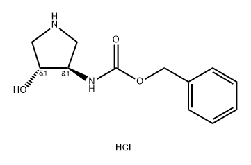 苯甲基 ((3R,4R)-4-羟基吡咯烷-3-基)氨基甲酯盐酸 结构式