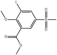 Methyl 3-iodo-2-methoxy-5-(methylsulfonyl)benzoate 结构式