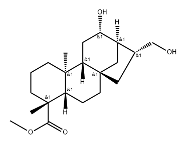 16βH-Kauran-18-oic acid, 12α,17-dihydroxy-, methyl ester, (-)- (8CI) 结构式