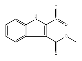 2-硝基-1H-吲哚-3-羧酸甲酯 结构式