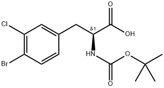 N-Boc-4-bromo-3-chloro-L-phenylalanine 结构式