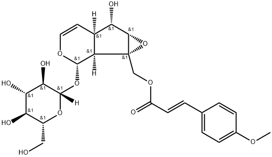 10-O-trans-p-methoxycinnamoyl-catalpol 结构式