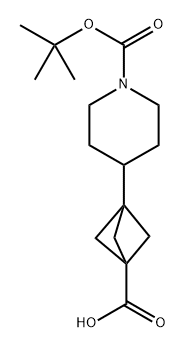 3-(1-(叔丁氧羰基)哌啶-4-基)双环[1.1.1]戊烷-1-羧酸 结构式