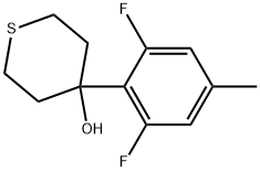 4-(2,6-Difluoro-4-methylphenyl)tetrahydro-2H-thiopyran-4-ol 结构式